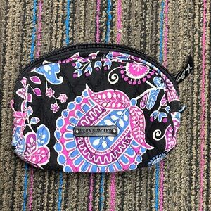 Vera Bradley Black and Pink Floral Pouch